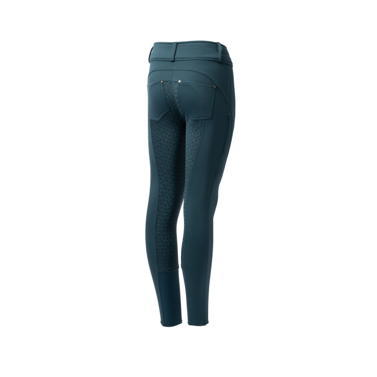 Pantalon d'équitation thermique full grip Horze Rhea enfant poches arrière