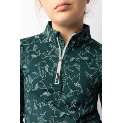 T-shirt d'entraînement Pegasus enfant Horze Vert d'eau foncé T-shirt d'entraînement Pegasus enfant Horze Vert d'eau foncé