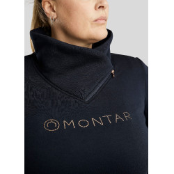 Pull Montar Naja fermeture zippé au cou crystal rose gold Curve femme Marine Bleu marine