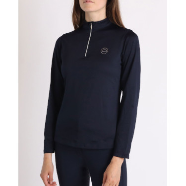 Polo de concours Montar Everly crystal logo manches longues femme Polo de concours Montar Everly crystal logo manches longues femme