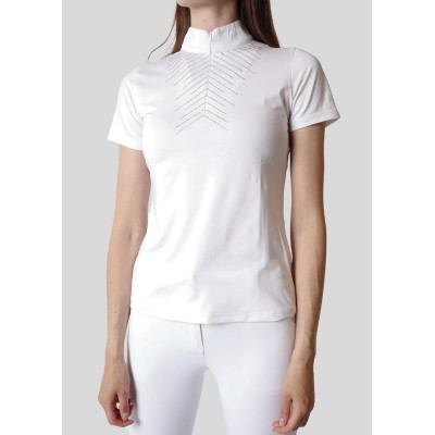 Polo de concours Montar Bling manches courtes femme Blanc