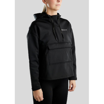 Anorak Montar quart zip avec poche et capuche femme Noir