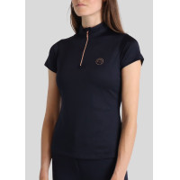 Polo Montar Everly Mon Tech femme manches courtes rose gold Marine Bleu marine