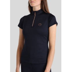 Polo Montar Everly Mon Tech femme manches courtes rose gold Marine Bleu marine