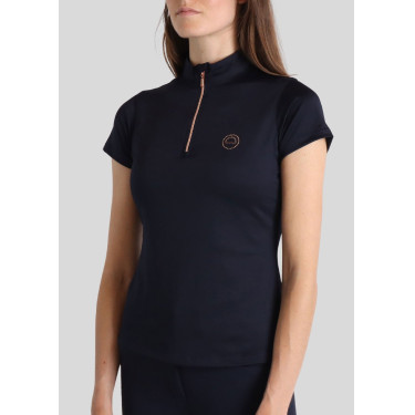 Polo Montar Everly Mon Tech femme manches courtes rose gold Marine Bleu marine