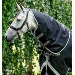Couvre-cou Horseware 0g pour couverture Amigo XL Noir / gris titane / argent
