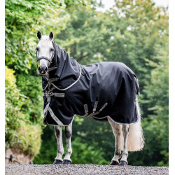 Couverture Horseware Amigo® Bravo 12 Plus 400g 1200D Noir / gris titane / argent
