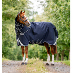 Couverture Horseware Rambo Supreme Turnout Vari-layer 1680D 250g Marine / orage / gris argent