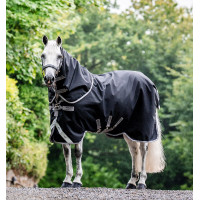 Couverture Horseware Amigo® Bravo 12 Plus Lite 0g 1200D Noir / gris titanium / argent
