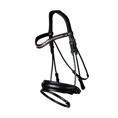 Bridon Dy'on collection dressage cuir rond Muserolle Combinée Large Bridon Dy'on collection dressage cuir rond Muserolle Combinée Large