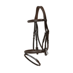 Bridon Working by Dy'on muserolle combinée avec mousquetons Marron