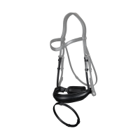 Muserolle Dy'on collection dressage cuir plat Combinée Large Mat Noir