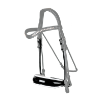 Muserolle Dy'on collection dressage cuir rond Large Vernie Avec Doublure Blanche Noir Muserolle Dy'on collection dressage cuir rond Large Vernie Avec Doublure Blanche Noir