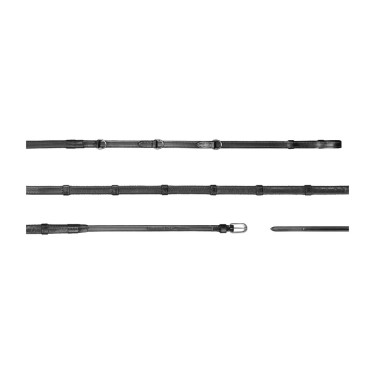 Rênes Howlett Dy'on 3 "D"Caoutchouc 1/2'' avec 7 arrêtoirs Noir