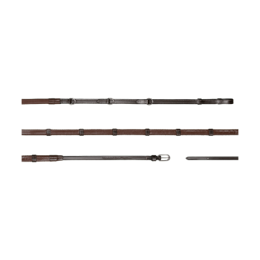 Rênes Howlett Dy'on 3 "D"Caoutchouc 1/2'' avec 7 arrêtoirs Marron Rênes Howlett Dy'on 3 "D"Caoutchouc 1/2'' avec 7 arrêtoirs Marron