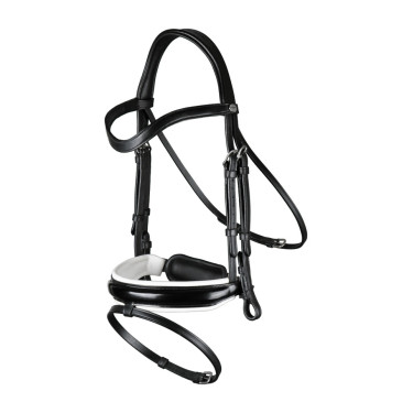 Bridon Working by Dy'on Muserolle Combinée Large Vernie Doublure Blanche Noir