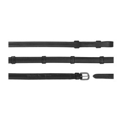 Rênes de Bride Working by Dy'on Tout Cuir Avec 7 Arretoirs 5/8" Noir