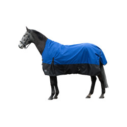 Couverture highneck HKM Glasgow 1200D doublure lisse Bleu / noir