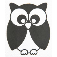 Motif thermocollant chouette HKM Noir ps film Motif thermocollant chouette HKM Noir ps film