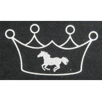 Motif thermocollant couronne et cheval HKM Argent flex moda glitter Motif thermocollant couronne et cheval HKM Argent flex moda glitter