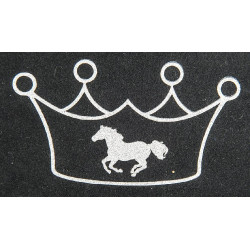 Motif thermocollant couronne et cheval HKM Argent flex moda glitter Motif thermocollant couronne et cheval HKM Argent flex moda glitter
