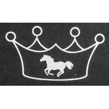 Motif thermocollant couronne et cheval HKM Argent flex moda glitter Motif thermocollant couronne et cheval HKM Argent flex moda glitter