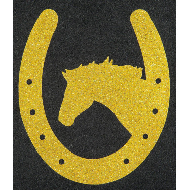 Motif thermocollant fer à cheval et cheval HKM Or flex moda glitter