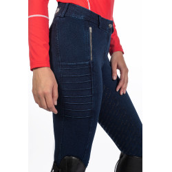 Pantalon femme Aruba Denim fond 1/1 en silicone HKM Bleu foncé Pantalon femme Aruba Denim fond 1/1 en silicone HKM Bleu foncé