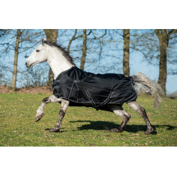 Couverture de pré Premium HKM 1680D 200g doublure lisse Noir