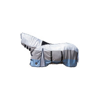 Couverture anti-mouches Strong avec collier HKM Bleu / blanc / gris Couverture anti-mouches Strong avec collier HKM Bleu / blanc / gris