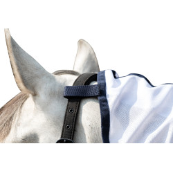 Couverture anti-mouches Strong avec collier HKM Bleu / blanc / gris