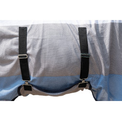 Couverture anti-mouches Strong avec collier HKM Bleu / blanc / gris
