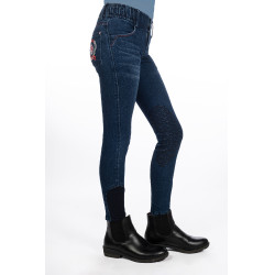 Pantalon enfant Aymee Denim basanes en silicone HKM Bleu foncé Pantalon enfant Aymee Denim basanes en silicone HKM Bleu foncé