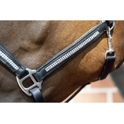 Licol en cuir Diamond HKM Noir