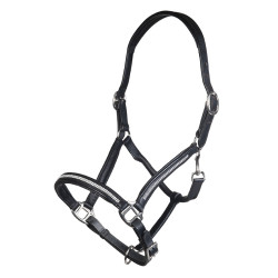Licol en cuir Diamond HKM Noir