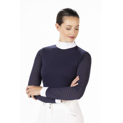 Polo de concours Monaco manches longues HKM Bleu foncé Polo de concours Monaco manches longues HKM Bleu foncé