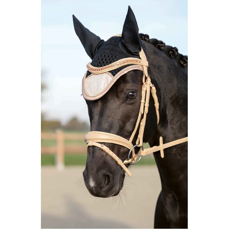 Bonnet anti-mouches Rosegold Glitter Style HKM Bonnet anti-mouches Rosegold Glitter Style HKM
