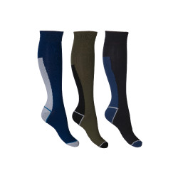 Chaussettes homme Mateo HKM lot de 3 Vert olive / bleu foncé Chaussettes homme Mateo HKM lot de 3 Vert olive / bleu foncé