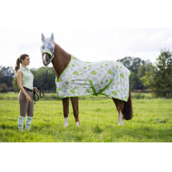 Couverture anti-mouches HKM Flamingo Vert / rose bonbon Couverture anti-mouches HKM Flamingo Vert / rose bonbon