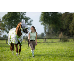 Couverture anti-mouches HKM Flamingo Vert / rose bonbon Couverture anti-mouches HKM Flamingo Vert / rose bonbon