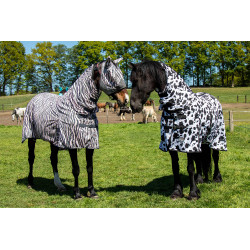 Couverture anti-mouches Cow HKM Noir / blanc