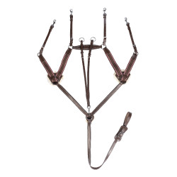 Collier de chasse cinq points doublé mouton HKM Marron Collier de chasse cinq points doublé mouton HKM Marron
