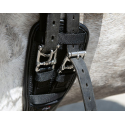 Sangle dressage gel PVC Snap HKM Noir
