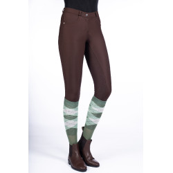 Pantalon Luna fond intégral en silicone HKM Marron foncé Pantalon Luna fond intégral en silicone HKM Marron foncé
