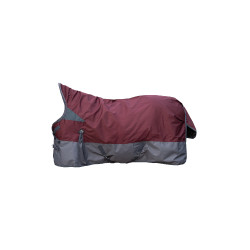 Couverture highneck HKM Yukon 600D doublée polaire Rouge foncé / gris Couverture highneck HKM Yukon 600D doublée polaire Rouge foncé / gris
