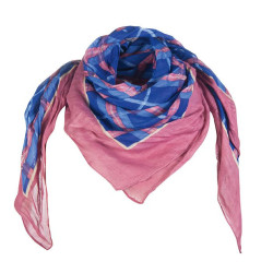 Foulard HKM Horseshoe 85 cm x 85 cm Bleu foncé / bordeaux