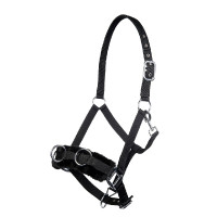 Filet caveçon HKM en nylon rembourré Noir Filet caveçon HKM en nylon rembourré Noir