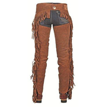 Chaps de concours avec franges HKM Marron clair