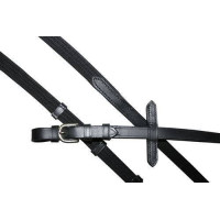 Rênes HKM en cuir Noir