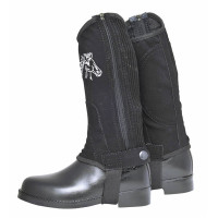 Mini Chaps HKM Kids imitation nubuck partie tissée Noir Mini Chaps HKM Kids imitation nubuck partie tissée Noir
